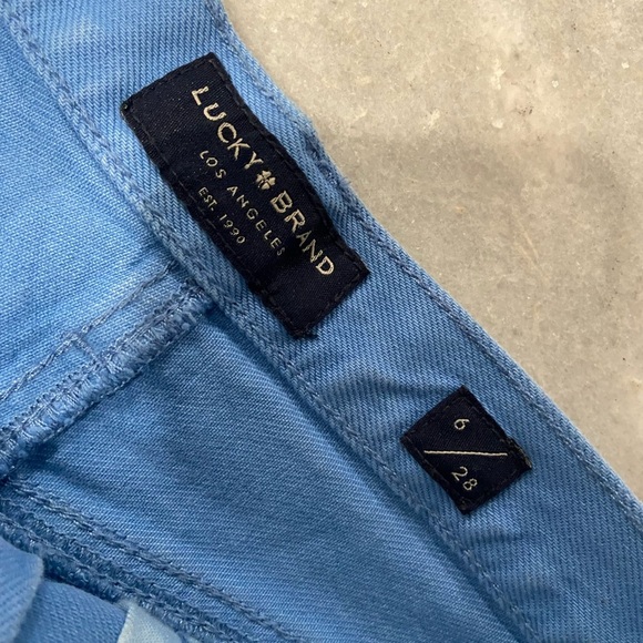 Lucky Brand Size 6 Blue Cotton Denim Relaxed Fit Distressed Cut Off Shorts - Picture 14 of 14